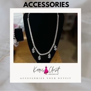 Silver Money Bling choker style necklace